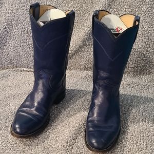 VINTAGE Navy Justin Roper Boots
